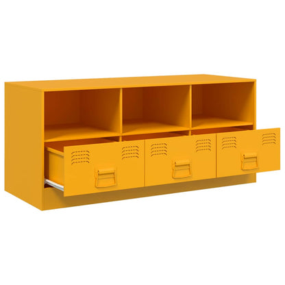 Mobile Porta TV Giallo Senape 99x39x44 cm in Acciaio - homemem39