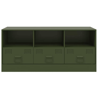 Mobile TV Verde Oliva 99x39x44 cm in Acciaio - homemem39