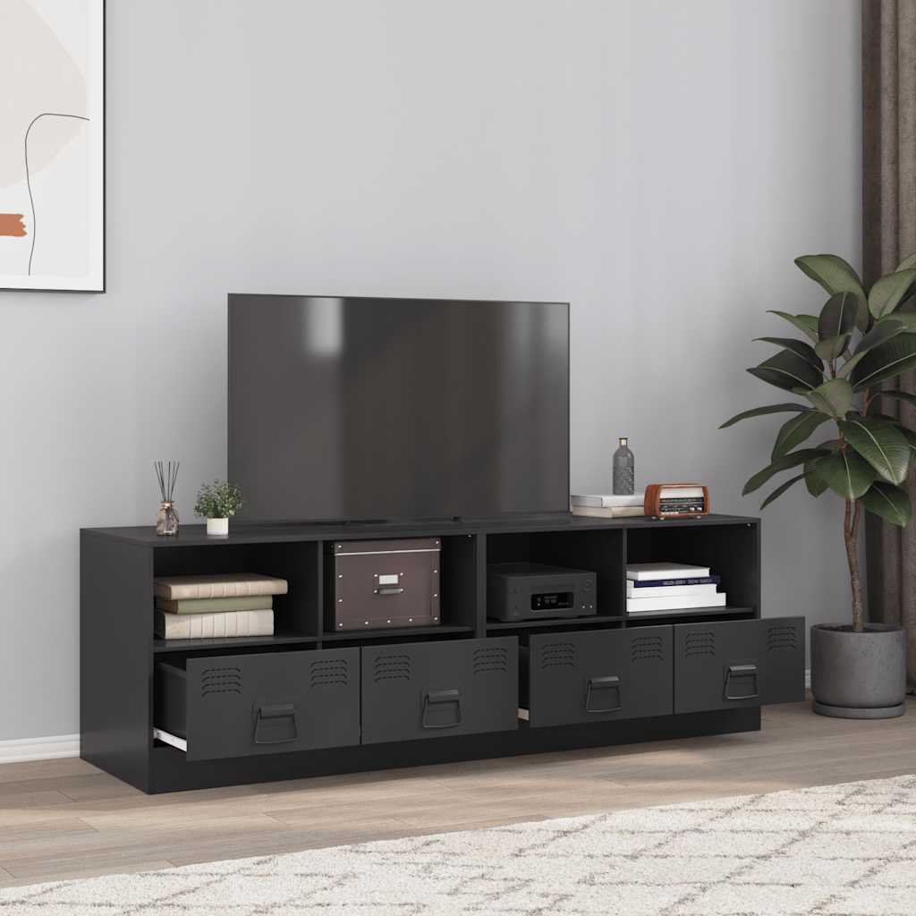 Mobili TV 2 pz Neri 67x39x44 cm in Acciaio - homemem39