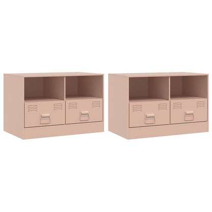 Mobili TV 2 pz Rosso 67x39x44 cm in Acciaio | homemem39