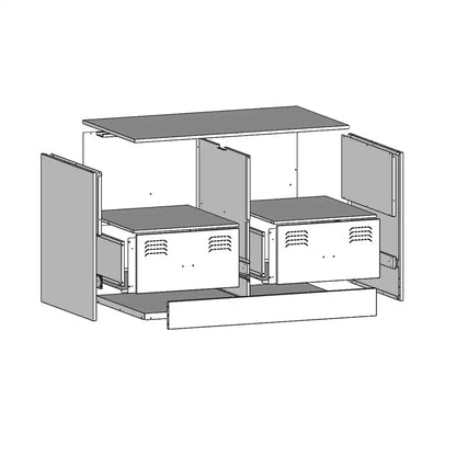 Mobili TV 2 pz Rosso 67x39x44 cm in Acciaio
