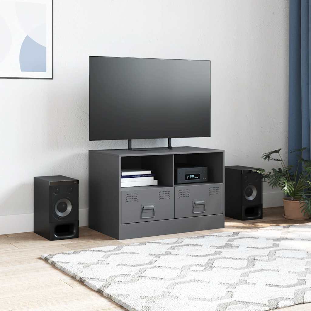 Mobile TV Antracite 67x39x44 cm in Acciaio | homemem39