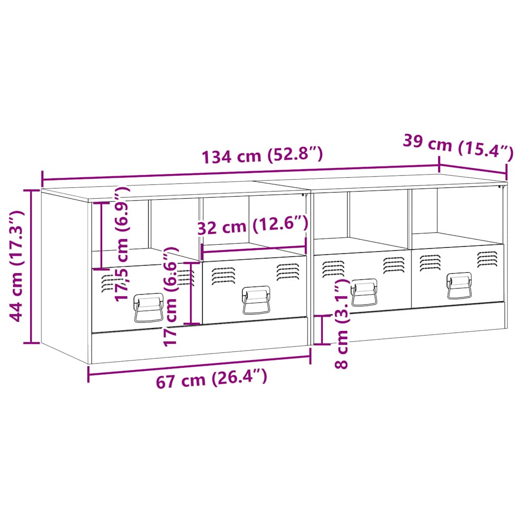 Mobili TV 2 pz Antracite 67x39x44 cm in Acciaio