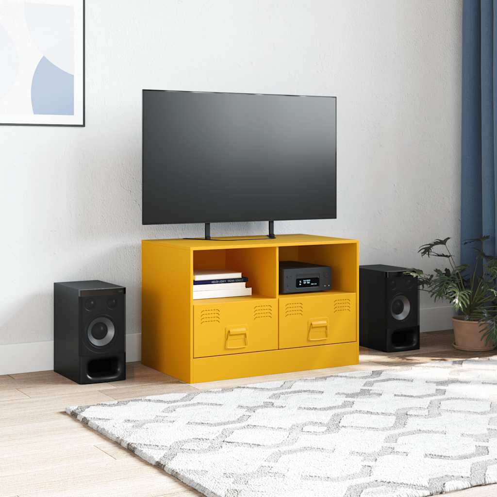 Mobili TV 2 pz Giallo Senape 67x39x44 cm in Acciaio | homemem39