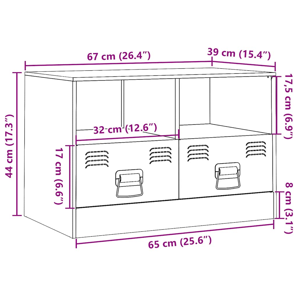 Mobili TV 2 pz 67x39x44 cm in Acciaio