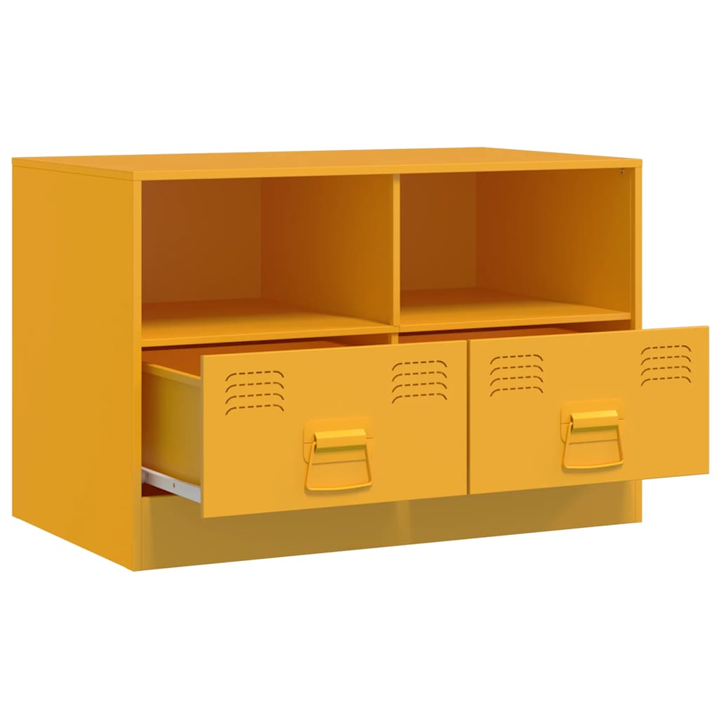 Mobili TV 2 pz Giallo Senape 67x39x44 cm in Acciaio | homemem39