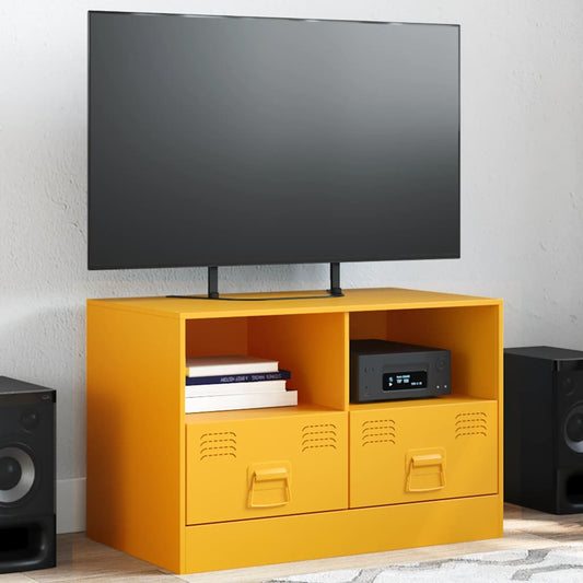 Mobili TV 2 pz Giallo Senape 67x39x44 cm in Acciaio | homemem39