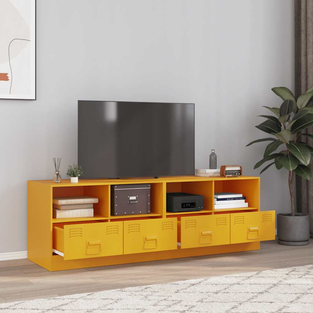Mobili TV 2 pz Giallo Senape 67x39x44 cm in Acciaio - homemem39