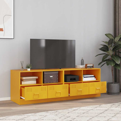 Mobili TV 2 pz Giallo Senape 67x39x44 cm in Acciaio - homemem39