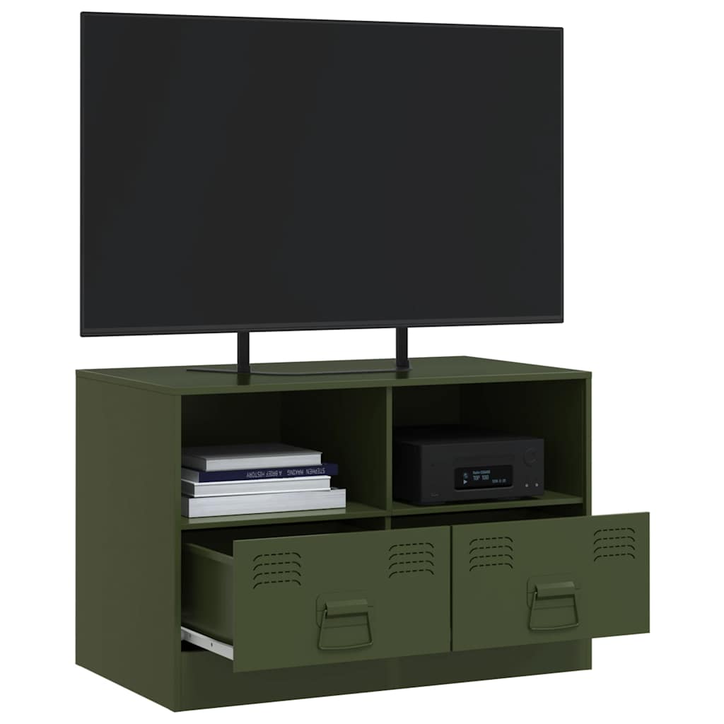 Mobile TV Verde Oliva 67x39x44 cm in Acciaio | homemem39