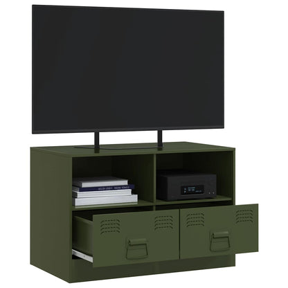 Mobile TV Verde Oliva 67x39x44 cm in Acciaio - homemem39