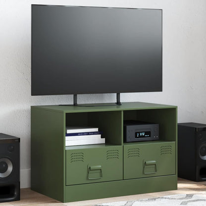 Mobile TV Verde Oliva 67x39x44 cm in Acciaio - homemem39