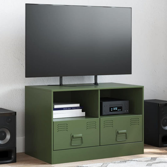 Mobile TV Verde Oliva 67x39x44 cm in Acciaio - homemem39