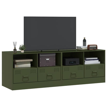 Mobili TV 2 pz Verde Oliva 67x39x44 cm in Acciaio - homemem39