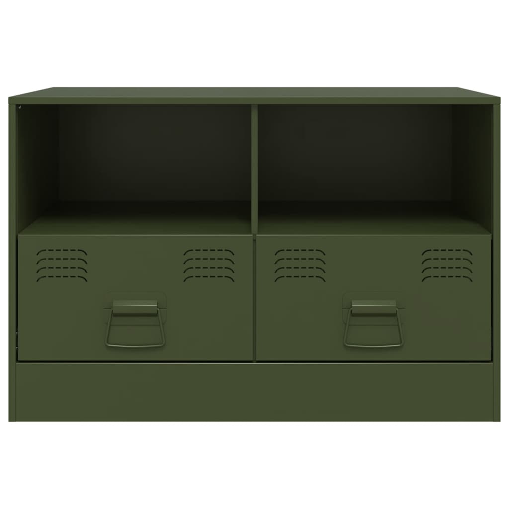 Mobili TV 2 pz Verde Oliva 67x39x44 cm in Acciaio | homemem39
