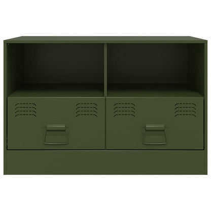 Mobili TV 2 pz Verde Oliva 67x39x44 cm in Acciaio | homemem39