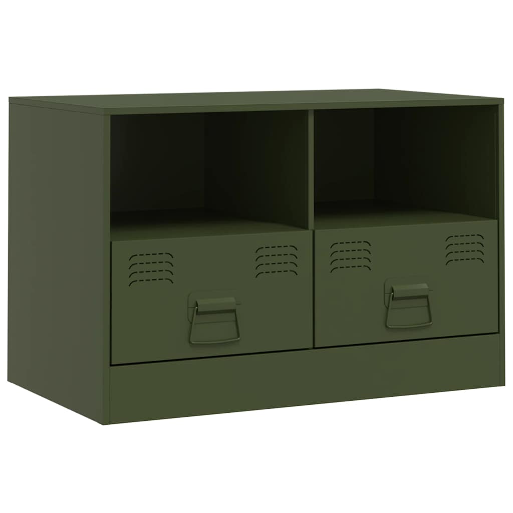 Mobili TV 2 pz Verde Oliva 67x39x44 cm in Acciaio - homemem39