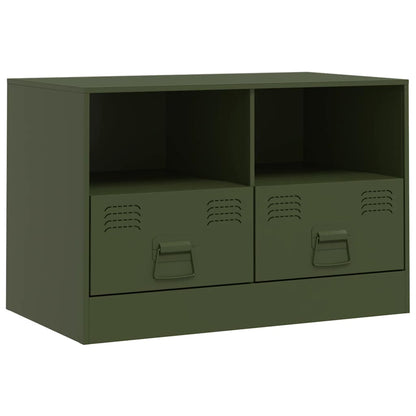 Mobili TV 2 pz Verde Oliva 67x39x44 cm in Acciaio - homemem39