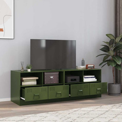 Mobili TV 2 pz Verde Oliva 67x39x44 cm in Acciaio - homemem39