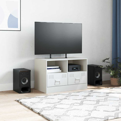 Mobile Porta TV Bianco 67x39x44 cm in Acciaio | homemem39