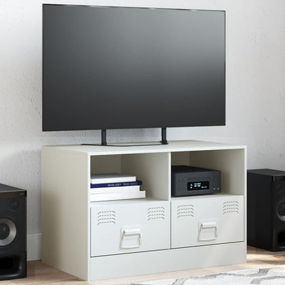 Mobile Porta TV Bianco 67x39x44 cm in Acciaio | homemem39