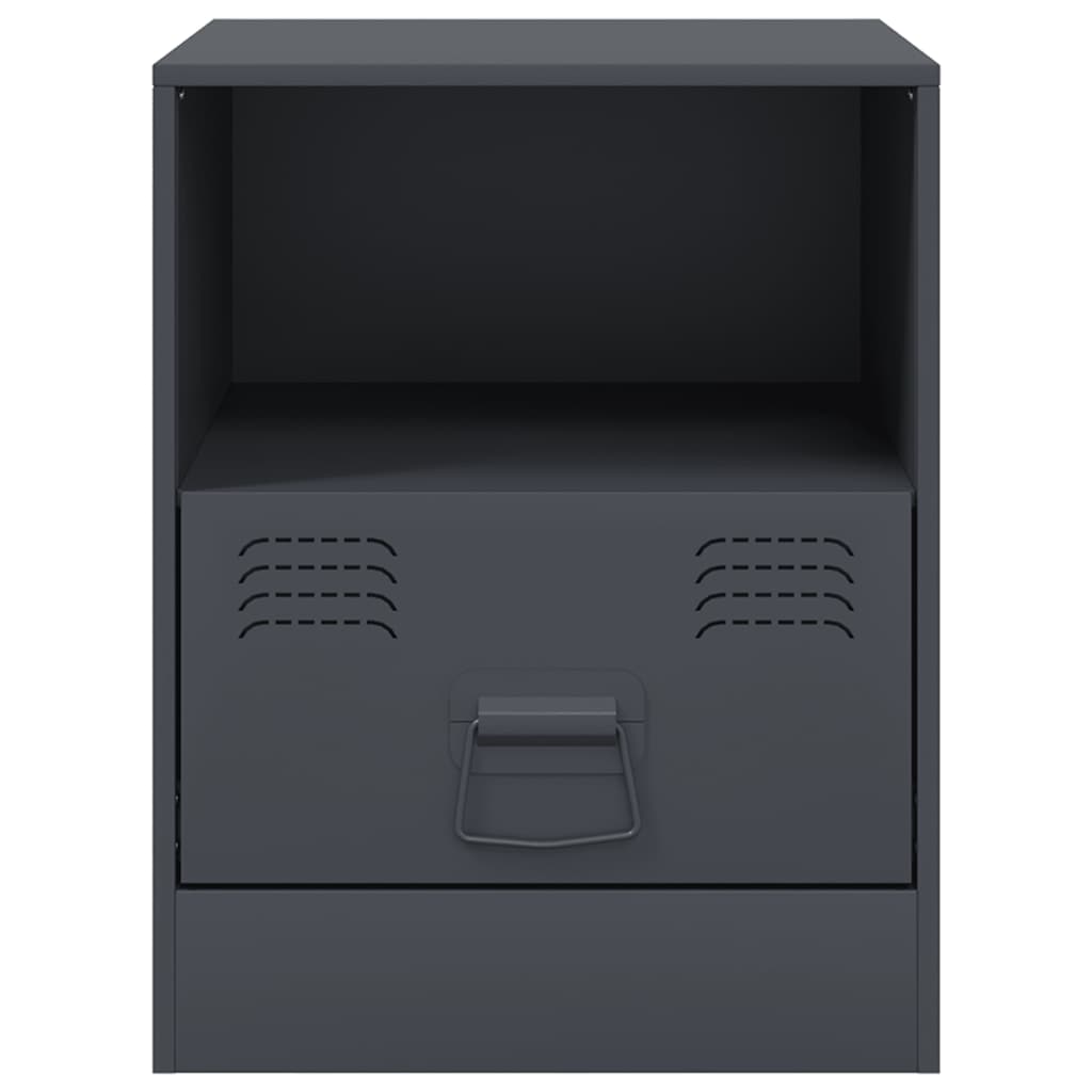 Comodino Antracite 34,5x39x44 cm in Acciaio - homemem39