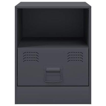 Comodino Antracite 34,5x39x44 cm in Acciaio - homemem39