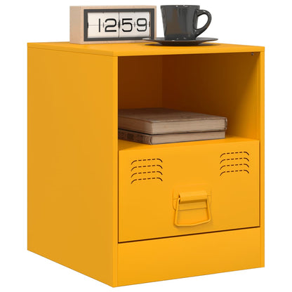 Comodini 2 pz Giallo Senape 34,5x39x44 cm in Acciaio | homemem39