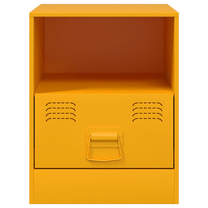 Comodini 2 pz Giallo Senape 34,5x39x44 cm in Acciaio | homemem39