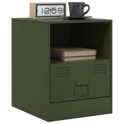 Comodini 2 pz Verde Oliva 34,5x39x44 cm in Acciaio - homemem39