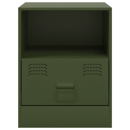 Comodini 2 pz Verde Oliva 34,5x39x44 cm in Acciaio | homemem39