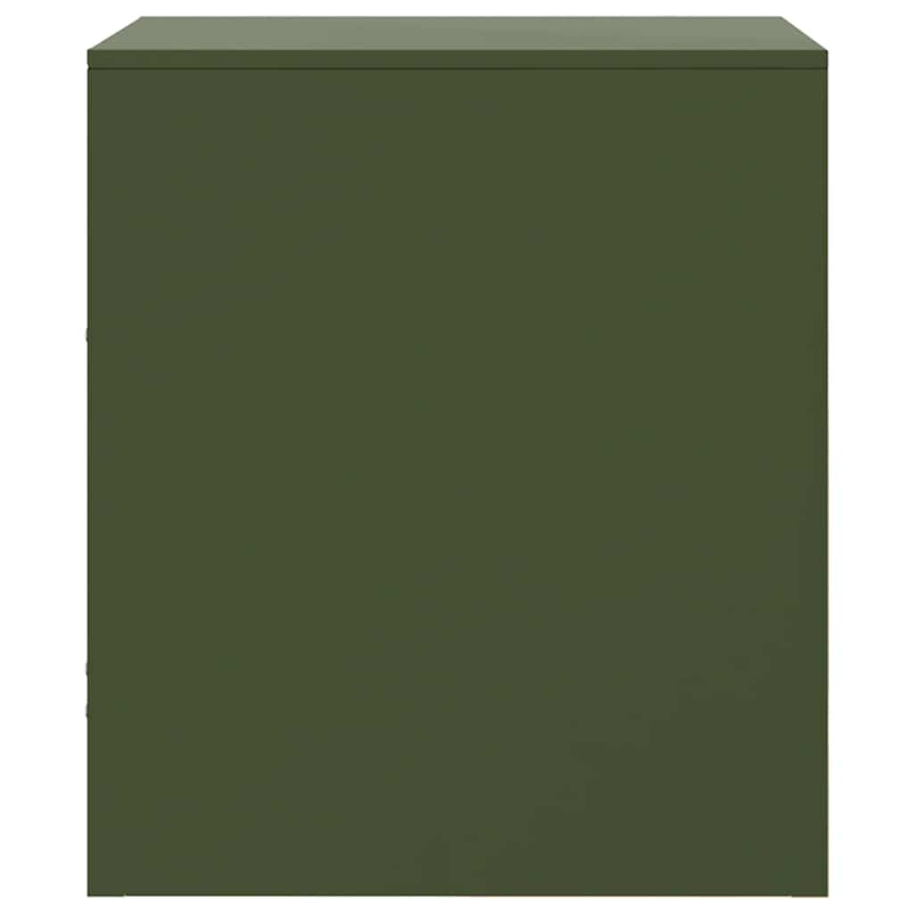 Comodini 2 pz Verde Oliva 34,5x39x44 cm in Acciaio | homemem39