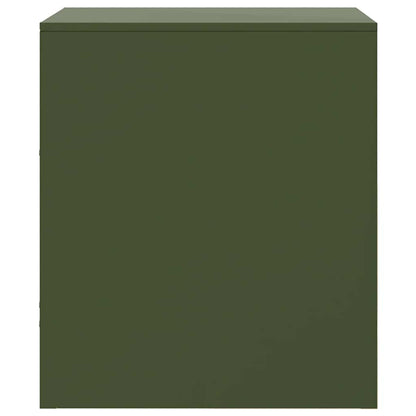 Comodini 2 pz Verde Oliva 34,5x39x44 cm in Acciaio | homemem39