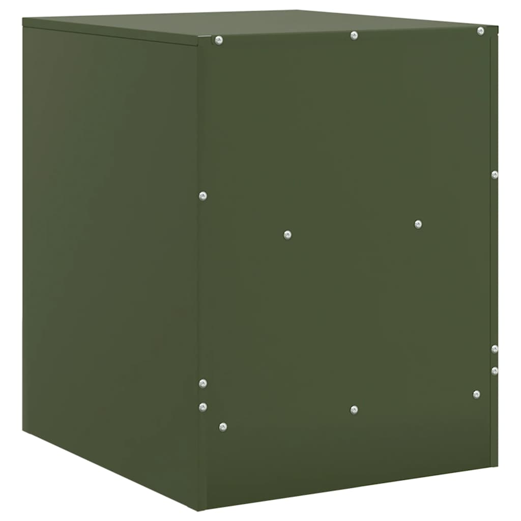 Comodini 2 pz Verde Oliva 34,5x39x44 cm in Acciaio | homemem39