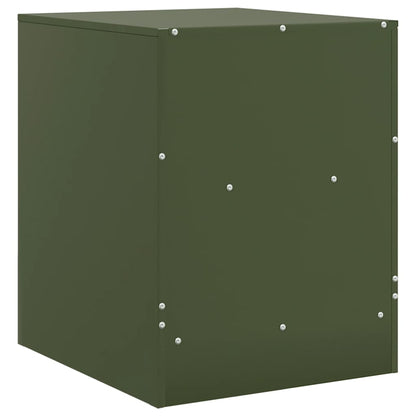Comodini 2 pz Verde Oliva 34,5x39x44 cm in Acciaio | homemem39