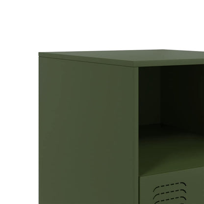 Comodini 2 pz Verde Oliva 34,5x39x44 cm in Acciaio | homemem39