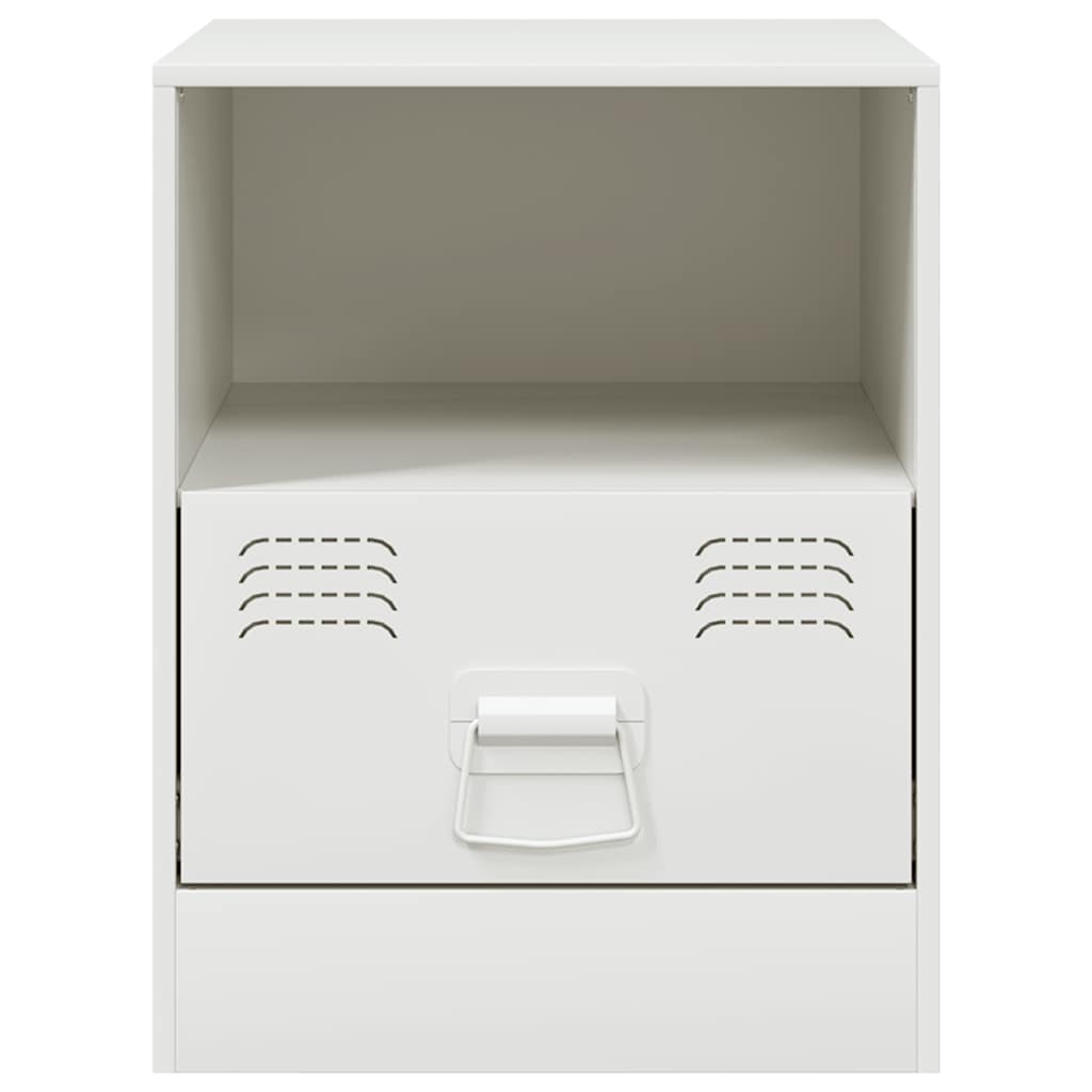 Comodino Bianco 34,5x39x44 cm in Acciaio | homemem39