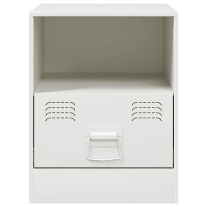 Comodino Bianco 34,5x39x44 cm in Acciaio | homemem39