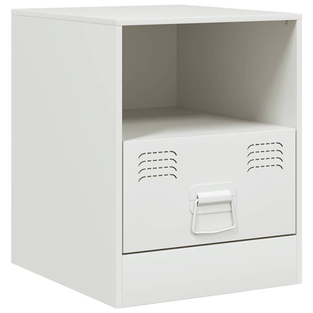 Comodino Bianco 34,5x39x44 cm in Acciaio | homemem39