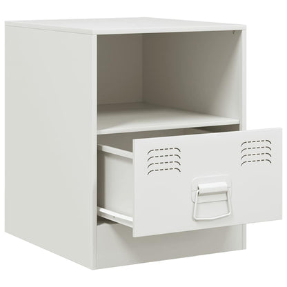 Comodino Bianco 34,5x39x44 cm in Acciaio | homemem39