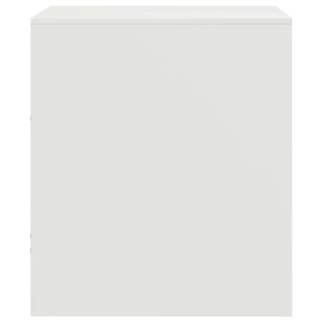 Comodino Bianco 34,5x39x44 cm in Acciaio | homemem39