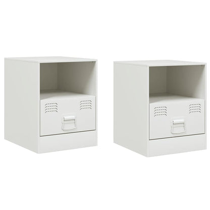 Comodini 2 pz Bianchi 34,5x39x44 cm in Acciaio | homemem39