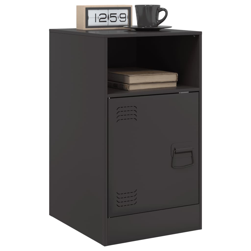 Comodini 2 pz Neri 34,5x39x62 cm in Acciaio | homemem39