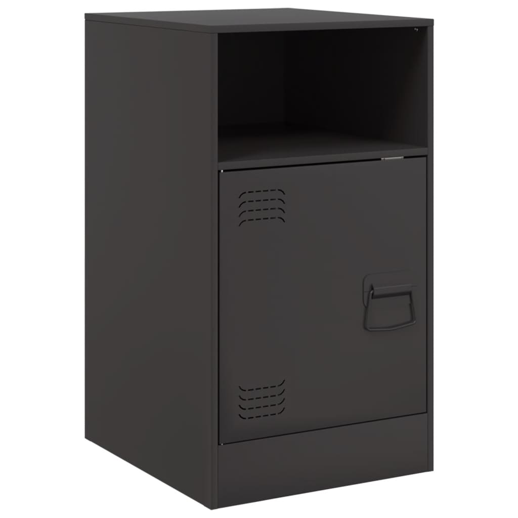 Comodini 2 pz Neri 34,5x39x62 cm in Acciaio | homemem39