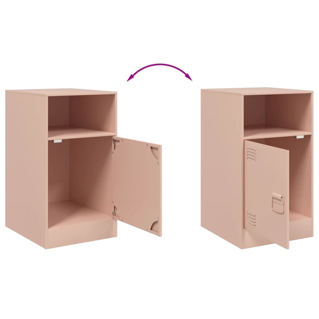 Comodini 2 pz Rosa 34,5x39x62 cm in Acciaio | homemem39