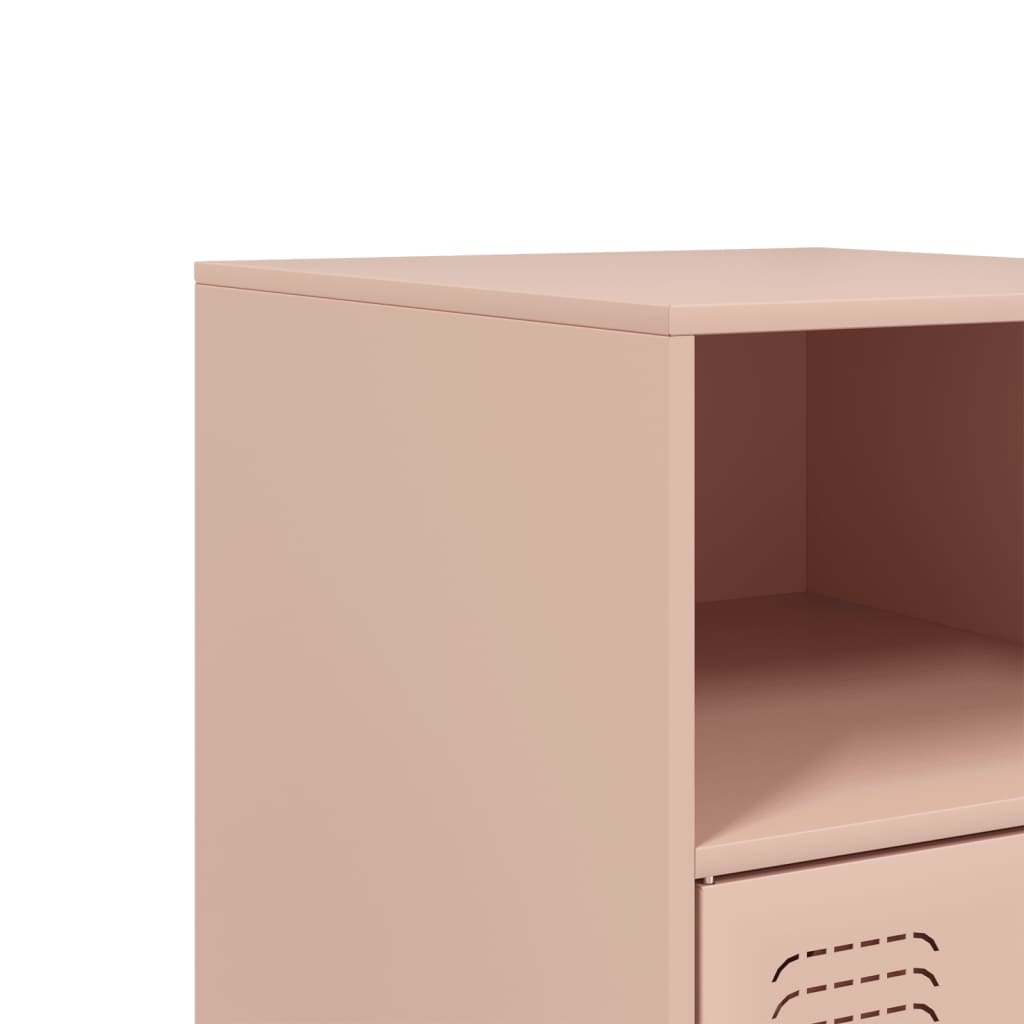 Comodini 2 pz Rosa 34,5x39x62 cm in Acciaio | homemem39