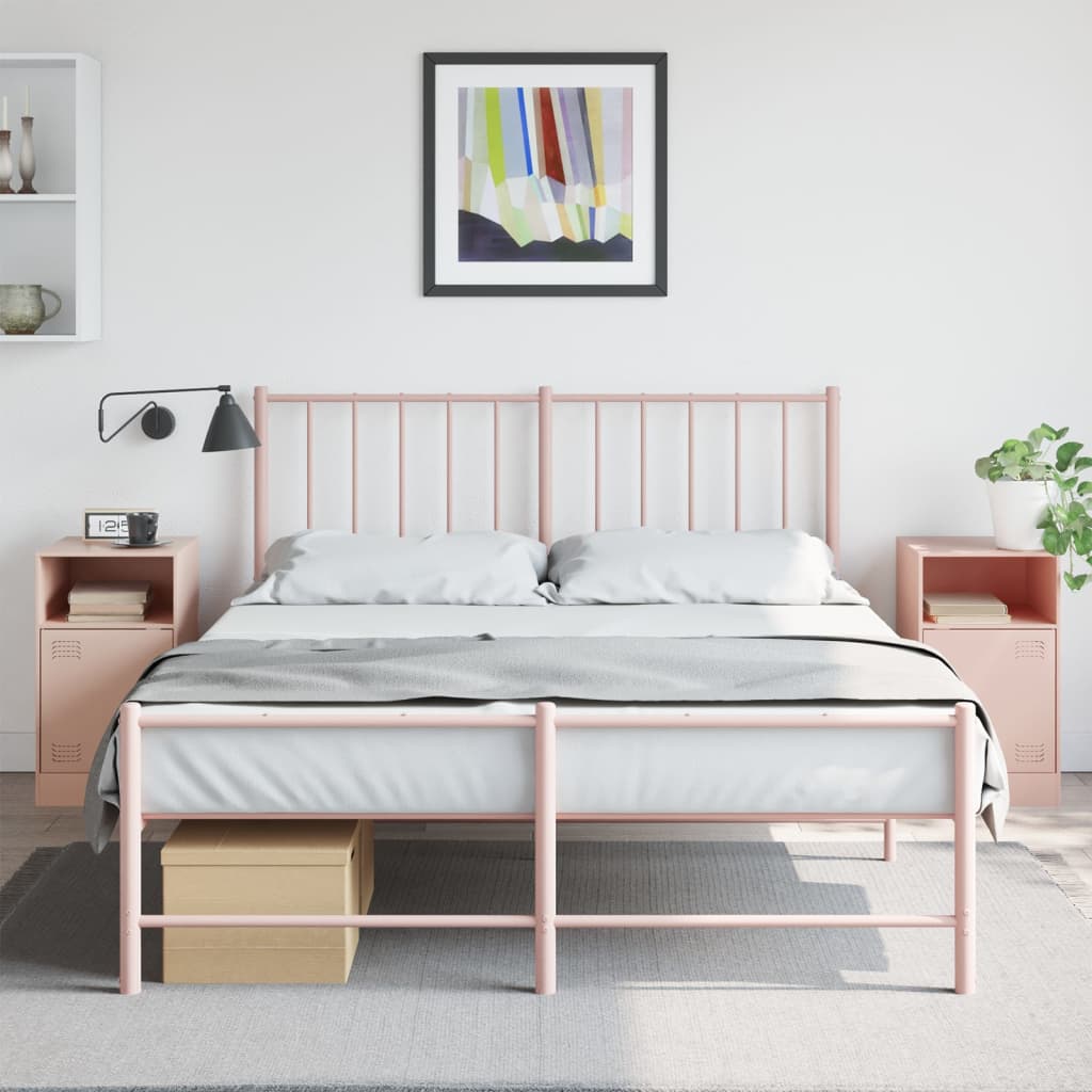 Comodini 2 pz Rosa 34,5x39x62 cm in Acciaio | homemem39