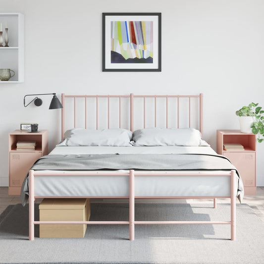 Comodini 2 pz Rosa 34,5x39x62 cm in Acciaio | homemem39