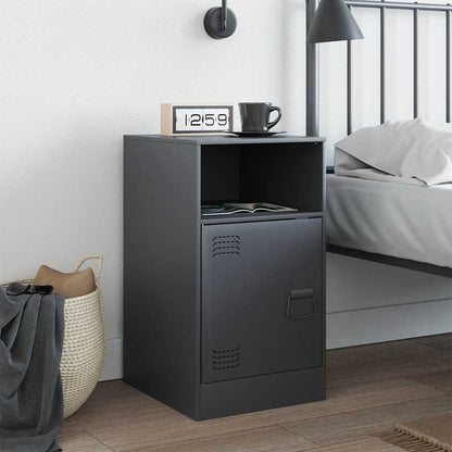 Comodino Antracite 34,5x39x62 cm in Acciaio | homemem39
