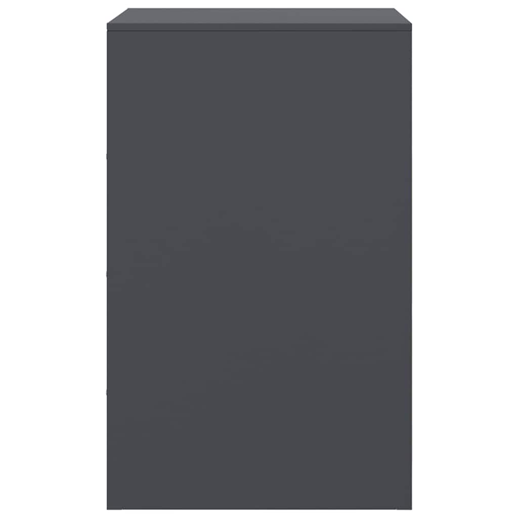 Comodino Antracite 34,5x39x62 cm in Acciaio - homemem39